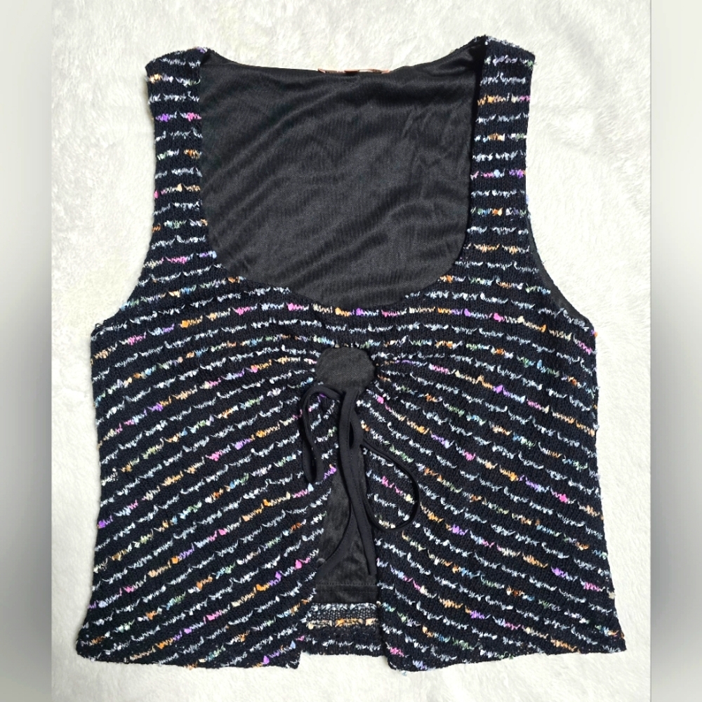 Bailey Rose Top Size Large L Crop Top Shirt Open Front Blouse